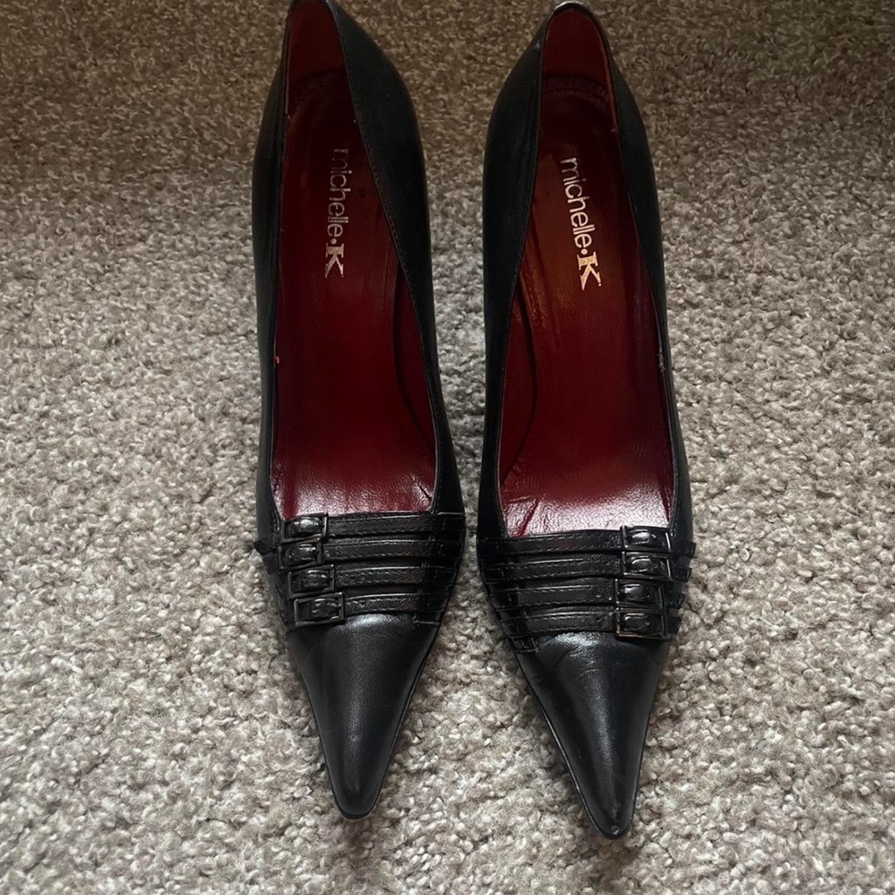 Black Pointed Toe Stiletto Pumps - image 1